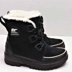 SOREL Women's Black NL3488-010 Suede Lace Up Waterproof Torino II Boots SIZE 7